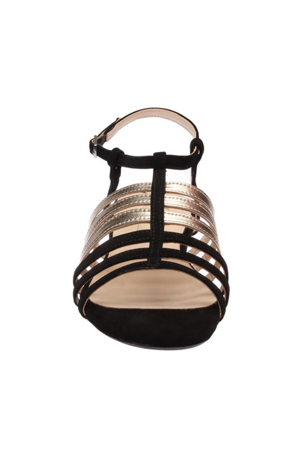 Черные женские босоножки из натуральной кожи с жемчугом 120130002323 | Обувь