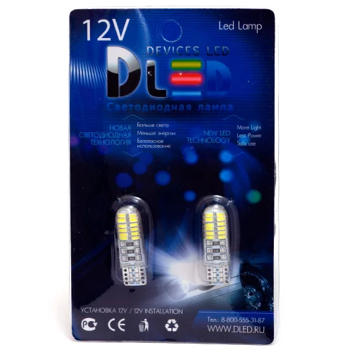 1шт Светодиодная автомобильная лампа T10 W5W 1LED SMD7070|Сигнальная лампа| |