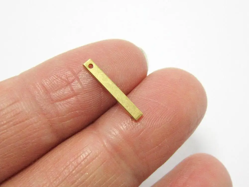 100pcs Brass bar chrmr, Earring findings, Brass strip pendant, 15x2x1mm, Brass Rectangle bar, Necklace pendant R960