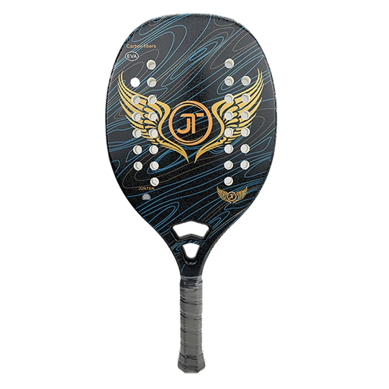 New Professional Carbon Beach Tennis Racket Paddle Soft EVA Friction Face Raqueta With Bag Red Adult Sporting Goods