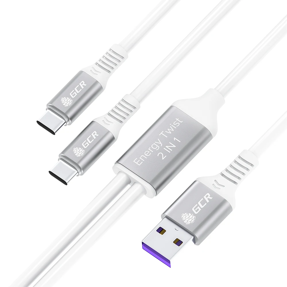 GCR Кабель 2 в 1 PREMIUM / AM - x TypeC быстрая зарядка 5A QC 3.0 для Xiaomi Huawei Samsung |