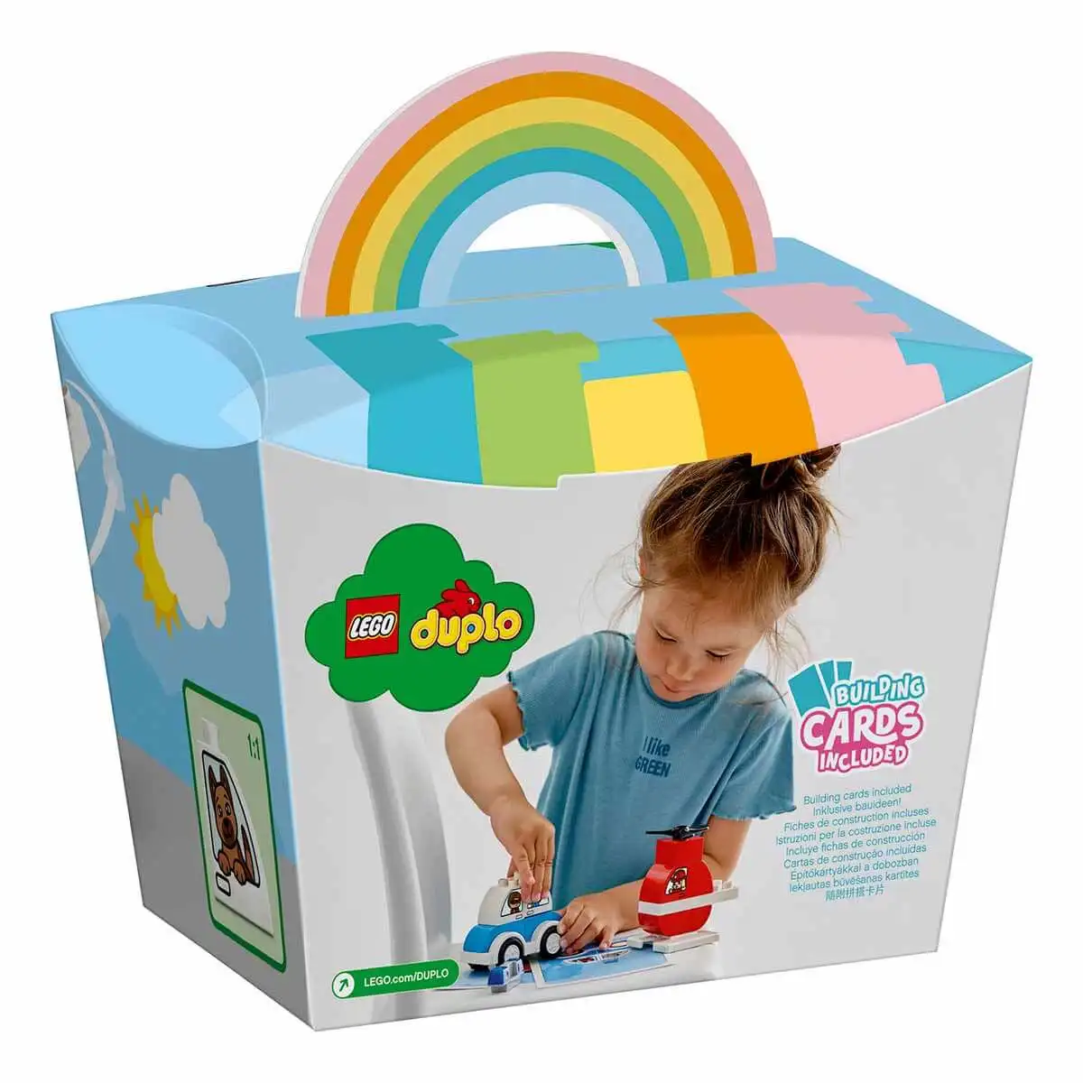 LEGO DUPLO креативная игра пожарный вертолет и полицейский автомобиль 10957 Быстрая