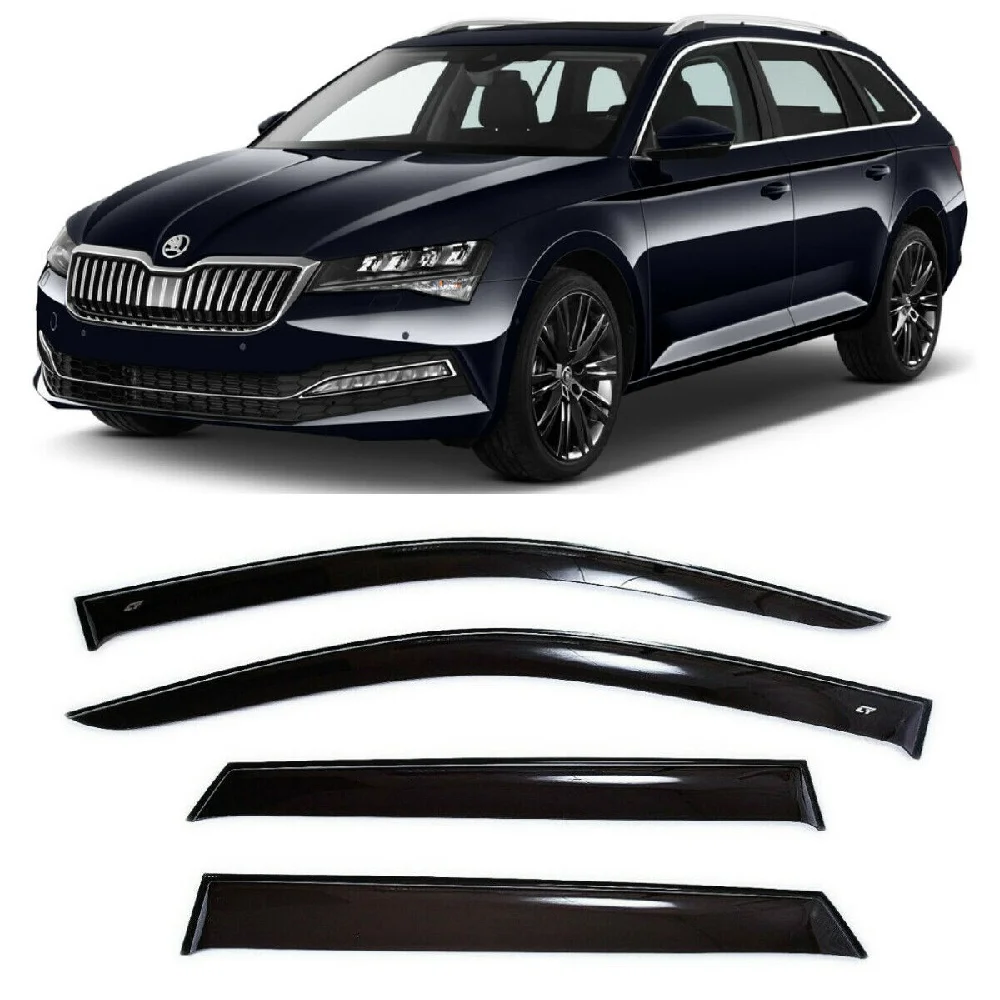 Дефлекторы окон Cobra Tuning S22215 на авто Skoda Superb 3 III Combi 5d 2015 н.в. 4 шт./комп. ветровики от