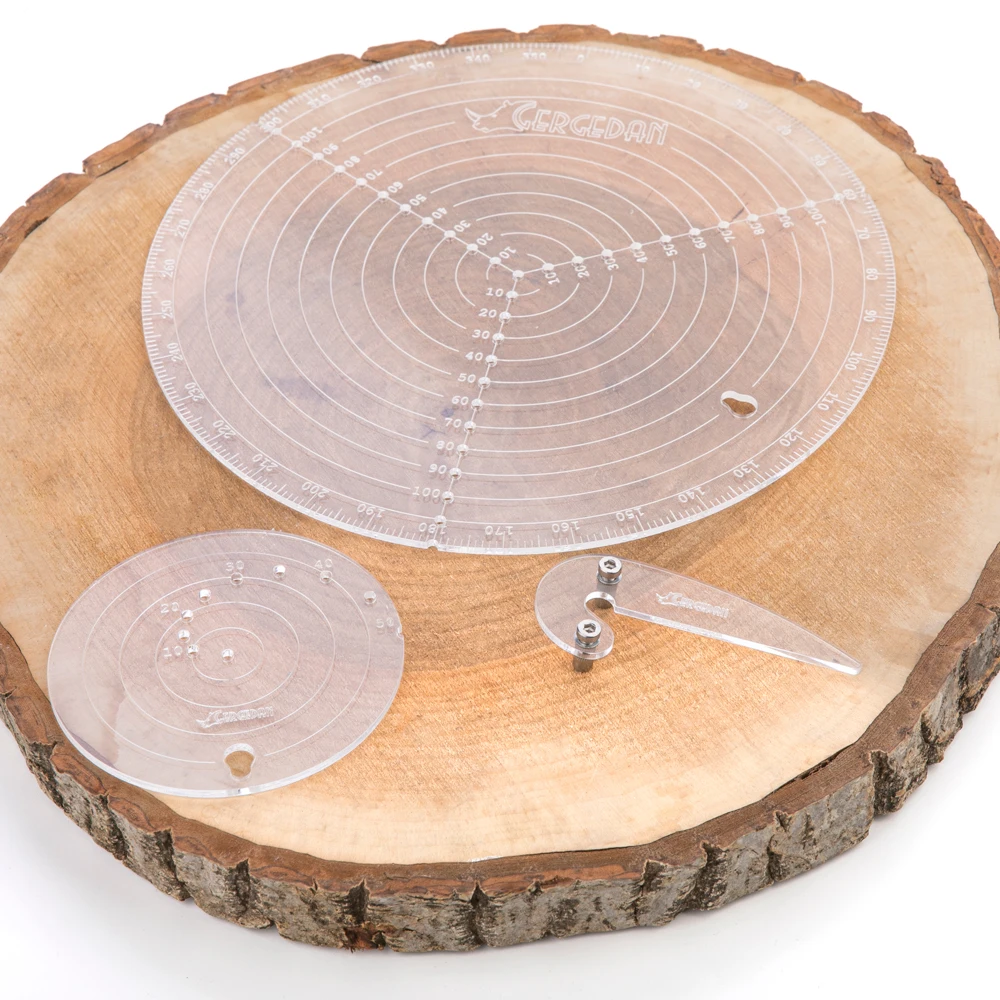 

Gergedan Wood Lathe Accessorries Round Center Finder Tool Set (1)24 cm/9,4 inch, (2) 10cm/ 3,9 inch, (3)Diameter 14cm/ 5,5 inch,