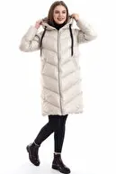 

Mixmoda Women Raw White Long Inflatable Coat