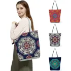 Дизайнерские сумки с рисунком, симметричная Геометрическая Сумка-тоут, шикарная Ретро сумка на плечо для печати, сумки-тоуты, Экологичная вместительная сумка для покупок