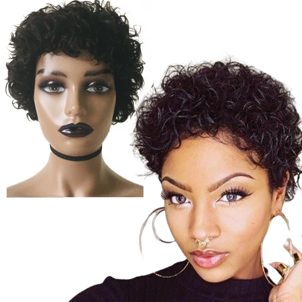 

Bestsojoy curly hair wig human hair /wig style /Jerry Curl stort Wigs