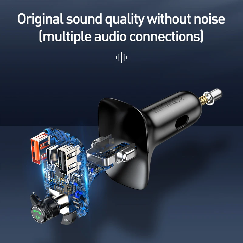 Baseus FM передатчик Bluetooth 5 0 Handsfree Автомобильный MP3 плеер и PPS QC3.0 QC4.0 5A Быстрая