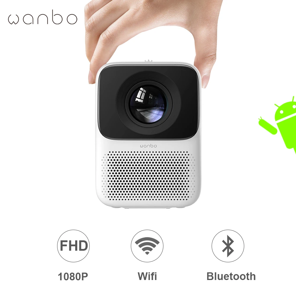 

Wanbo T2 Max Full HD 1080P Smart Mini Projector Support tv 4k Android Wifi Home Cinema Bluetooth LED Projector Global Version