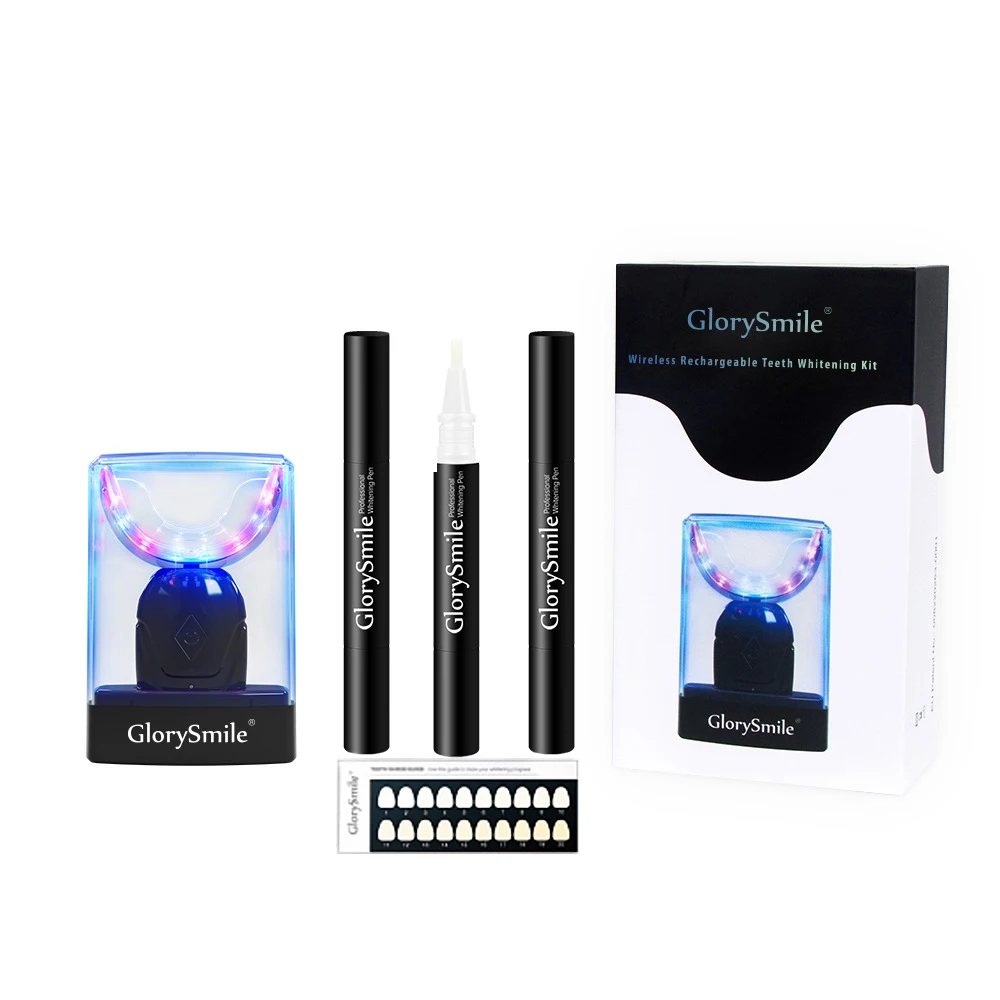 

Wireless 32 Led Teeth Whitening Kit Light with 3 PCS Tooth Whitening Gel Pen Ductproof Cover Color Chart for Dental Oral Care