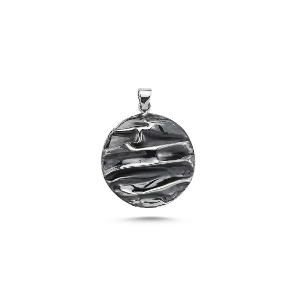 

Silver 925 Sterling Sterling Round Wrinkled Pendant