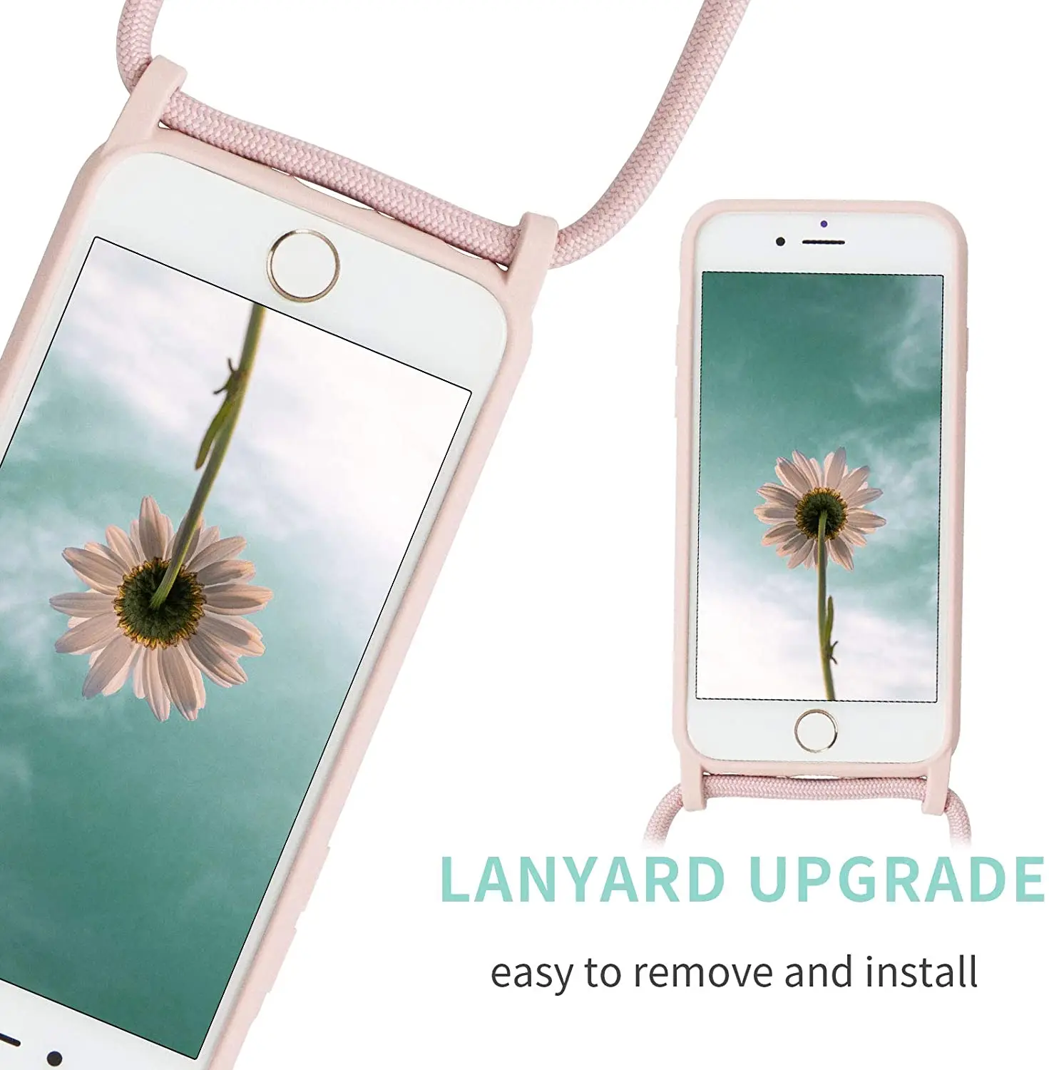 Case with colored rope Compatible with Huawei P30 lite P40 Lite Pro P smart 2020 2021 Silicone case Hanging straps Ultrasoft