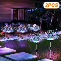 solar powered led fireworks lights outdoor garden fairy string grass globe dandelion light diy decoration for lawn street patio