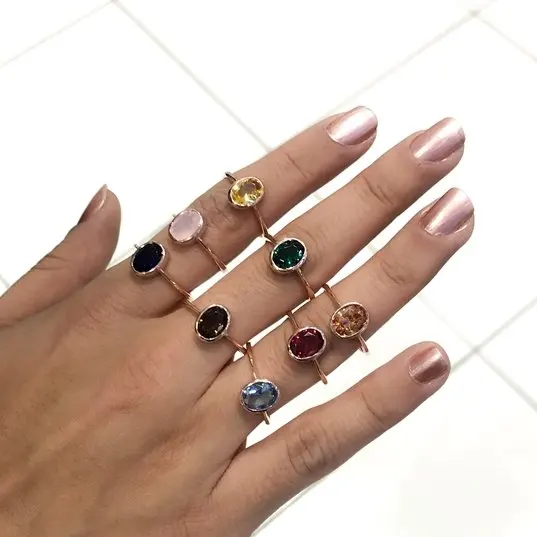 Натуральный камень высшего качества овальное крошечное серебряное