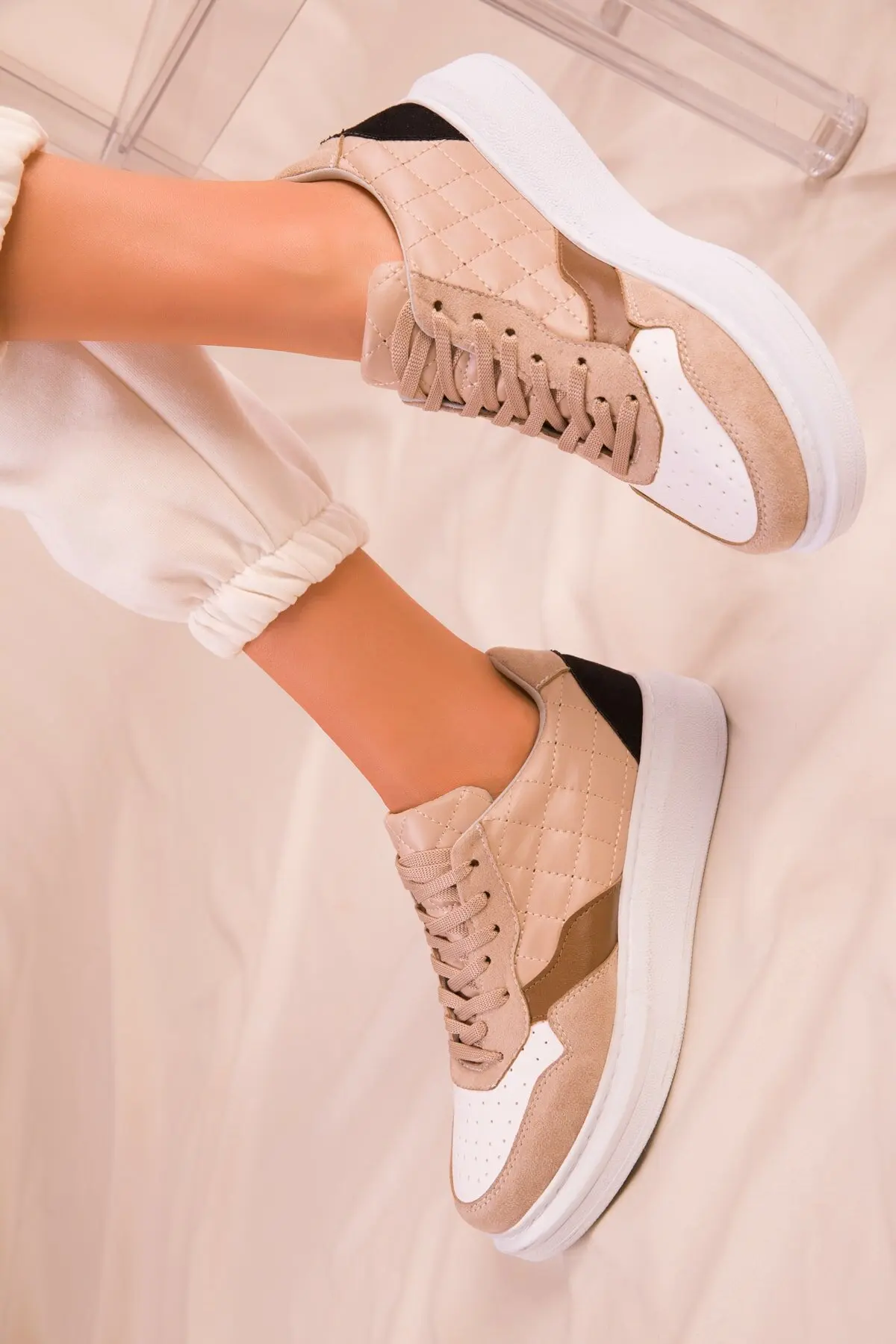 

Женские замшевые кроссовки, Бежевые кроссовки на вулканизированной платформе, лето 2021