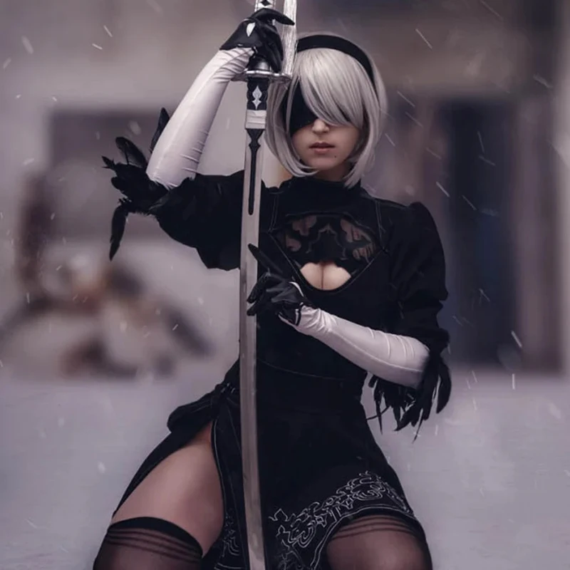 

Anime Neil Mechanical Age 2B Miss Cosplay Anime Costume Wig Boots Women's Clothing Maid Outfit High Quality Cosplay Costume New