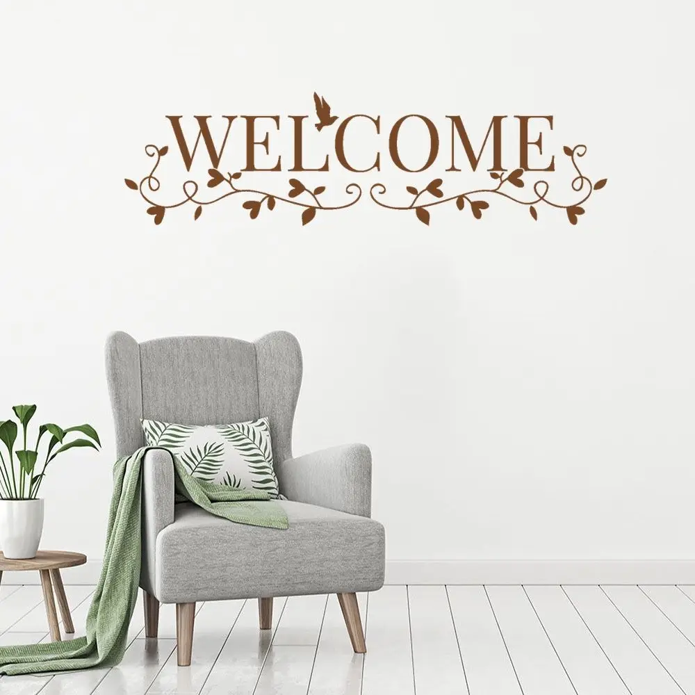 

Welcome Sticker With Birds And Leaves Motivational Stickers Home Bedroom Wall Art Decoration Removable A001160