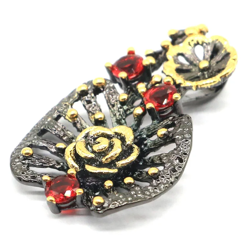 41x25mm 8 9g создан красный кровяной рубиновый Винтаж черного и золотого цвета Цвет в