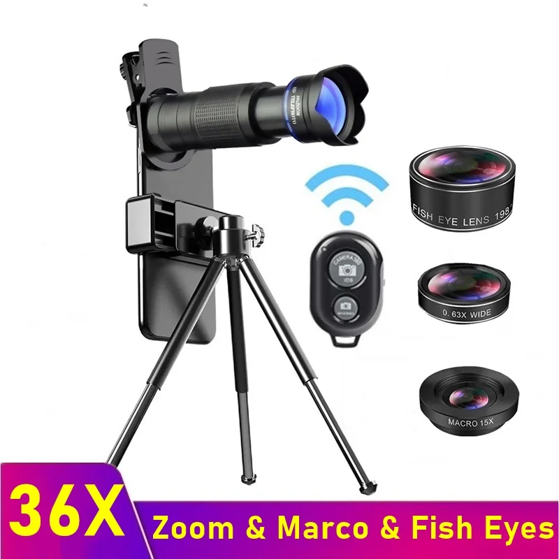 Объектив для телефона Tongdaytech 36X Zoom портативный макрообъектив камеры штативы