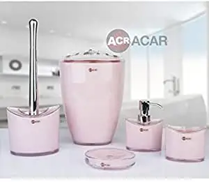 

Acar Bathroom Set 5 Pieces Soap Dispenser: 13x10x3 / Liquid Soap Dispenser: 11x6x14 / Toothbrush Holder: 11x6x9