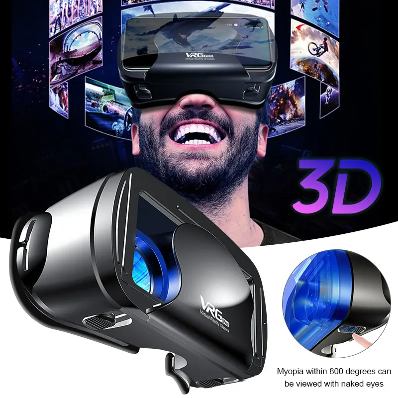 

Original VRG Pro 3D VR Glasses Virtual Reality Glasses Box Stereo VR Google Helmet For 5 to 7 Inch Smartphone Eyeglasses Devices