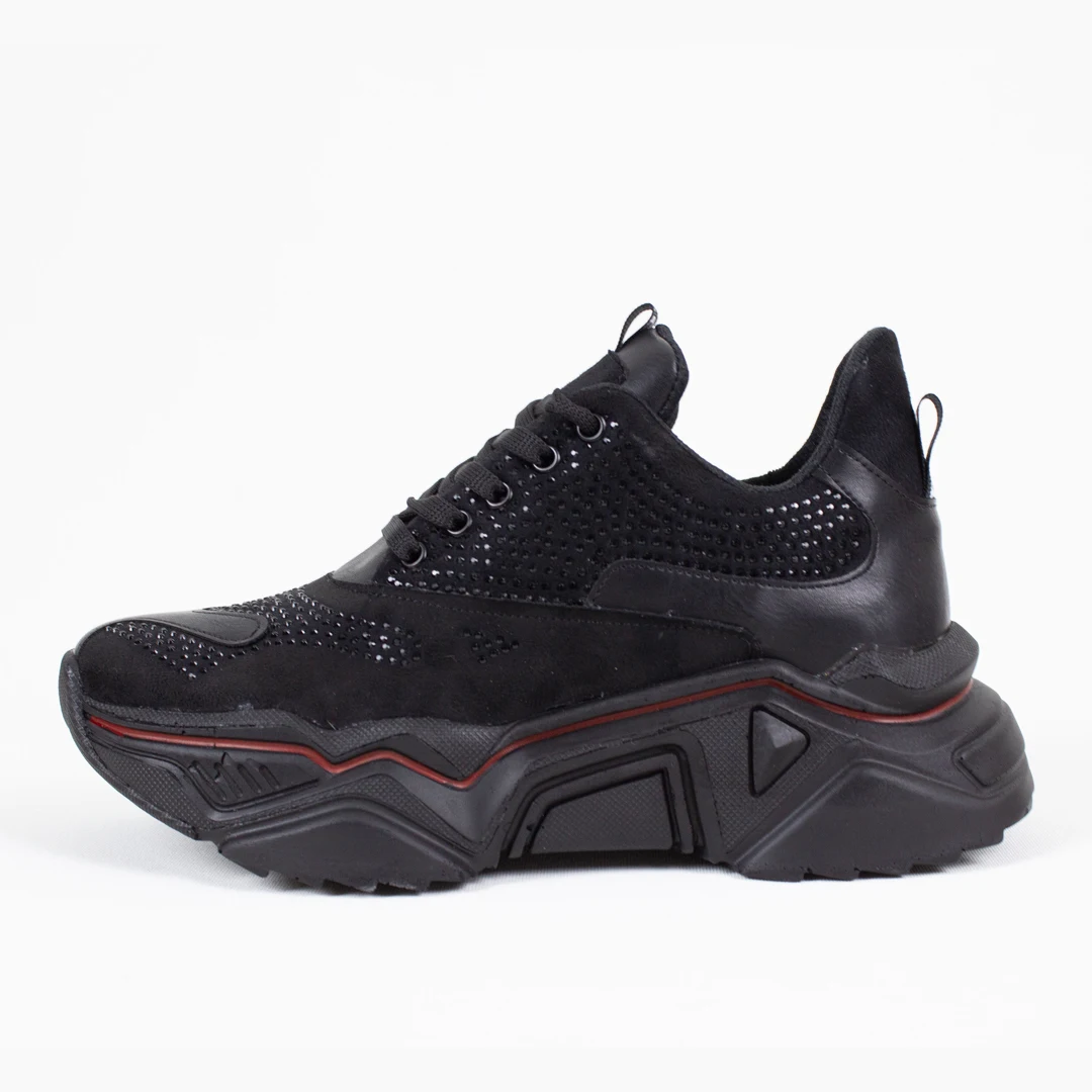 

Bead Embroidered Black Sport Shoes