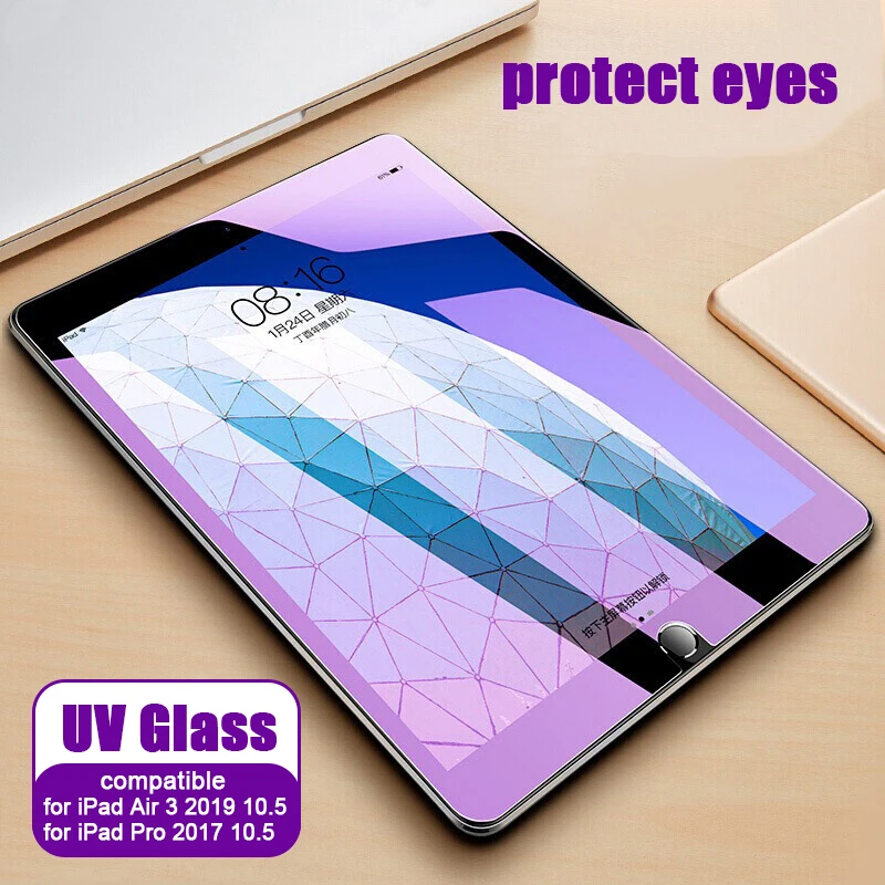 UV for iPad Air 2019 2 шт Стекло для iPad Pro 11 и 12,9 защита экрана 9H закаленное стекло для iPad 10,2 7th Air 3 10,5 Mini 5 7,9 планшет - Цвет: UV for iPad Air 2019