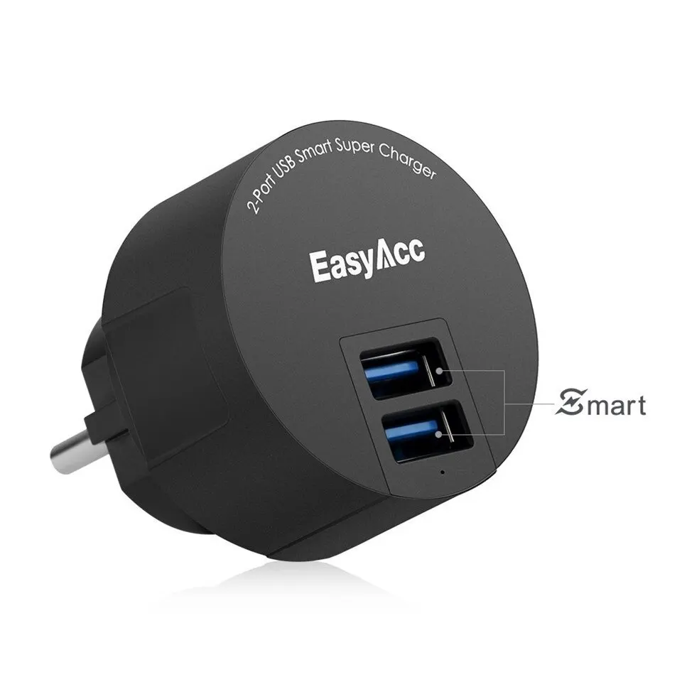 Сетевое зарядное устройство Easyacc 2 порта USB 3 4 А дорожное адаптер для Мобильный