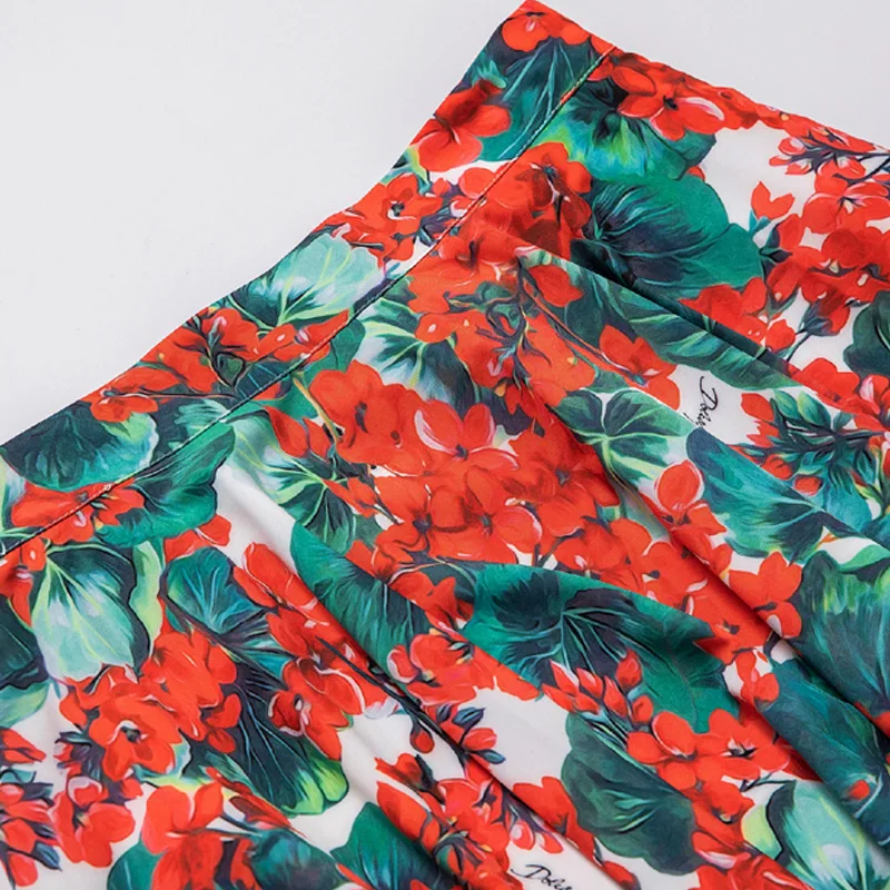 2020 Весенняя летняя модная дизайнерская элегантная женская юбка с цветочным