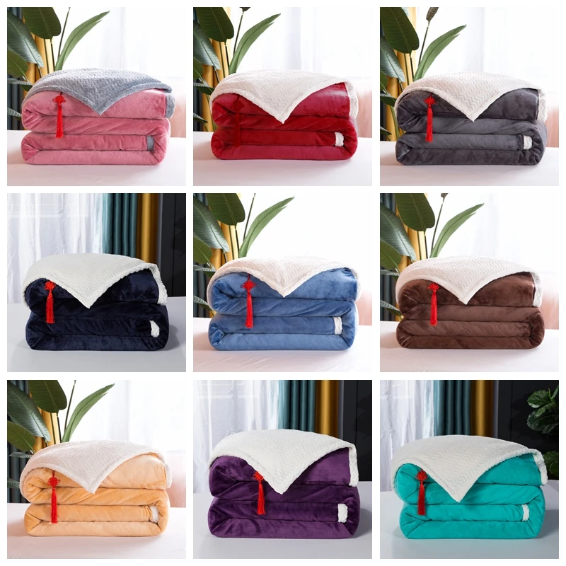 Толстое мягкое одеяло из кораллового флиса портативное моющееся для взрослых