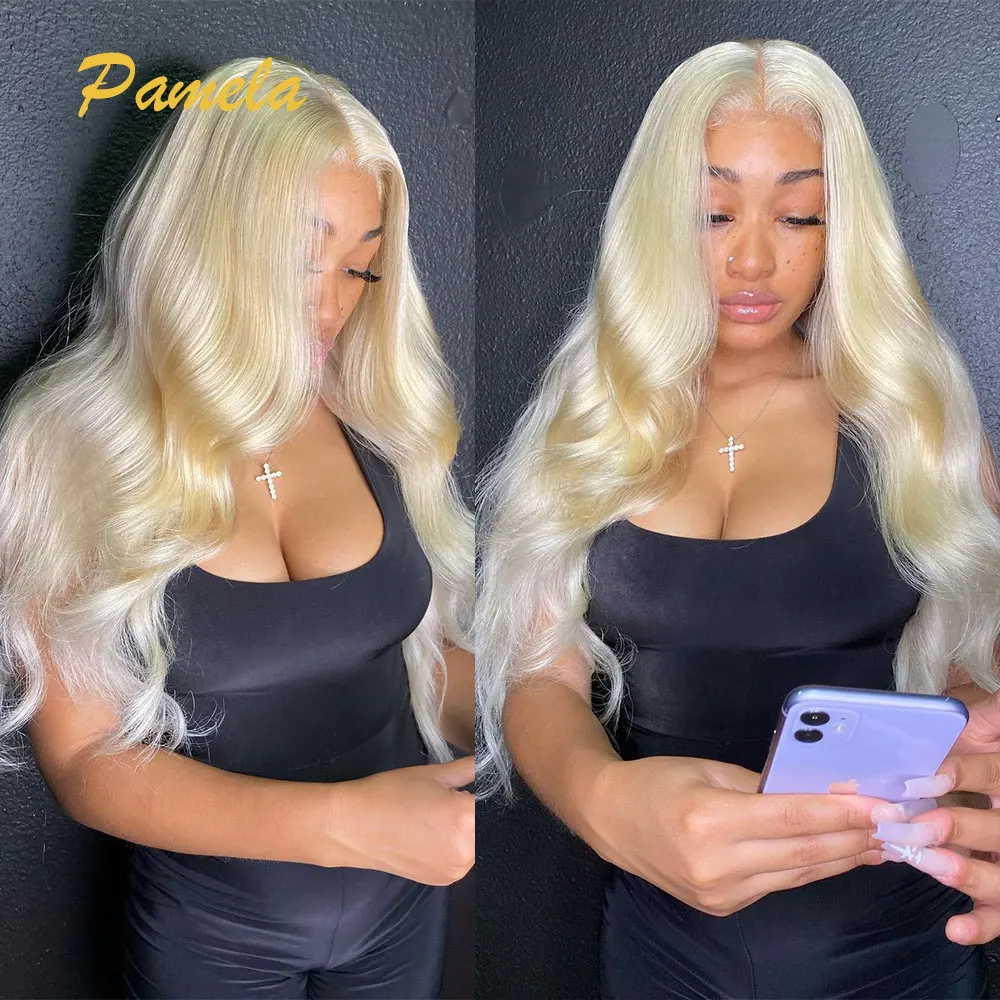 30inch 613 Honey Blonde Body Wave Lace Frontal Human Hair Wigs For Black Women Long HD Transparent Lace Front Wig With Baby Hair