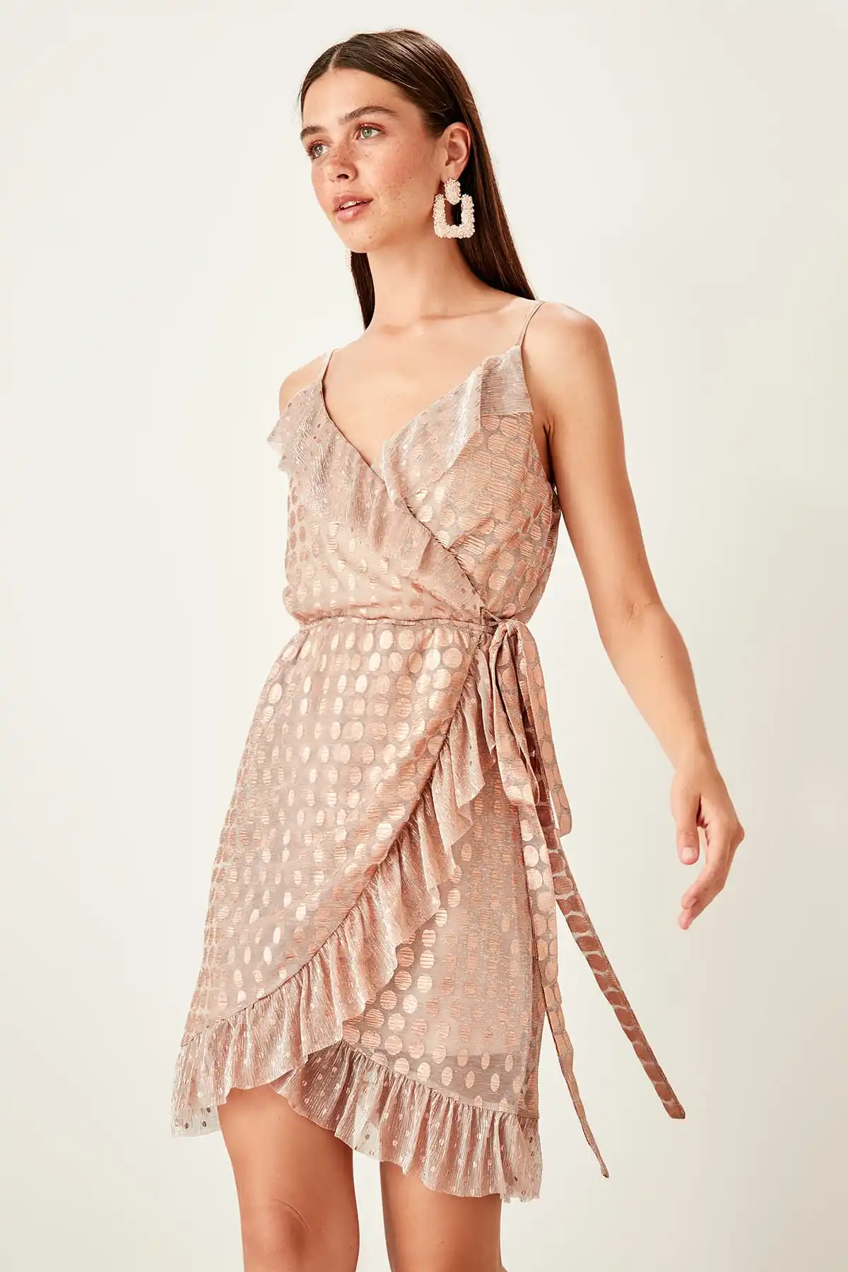 Платье в горошек Trendyol Ice/TPRSS19EL0027|Женские платья| |