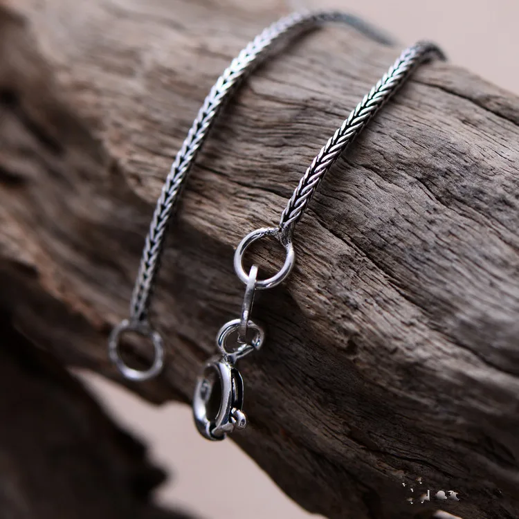 

KJJEAXCMY 925 Sterling Silver 1.0mm Fox Tail Chain Exquisite Men's Women's Girl Necklace Clavicle