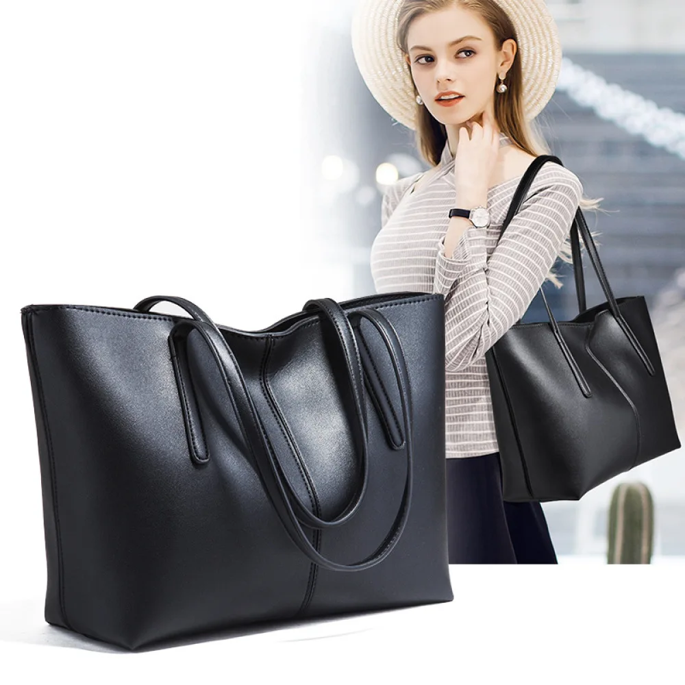 

Women's Shoulder Bag Fashion Fake Designer Handbags Luxury Leather High Capacity Black Shoulder Bag For Women 2020