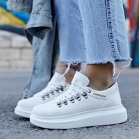 chekich casual shoes for womens mens white faux leather laces unisex new trends 2021 summer vulcanized material wedding high outsole solid platform sneakers flexible air breathable nature walking ch021 women v4