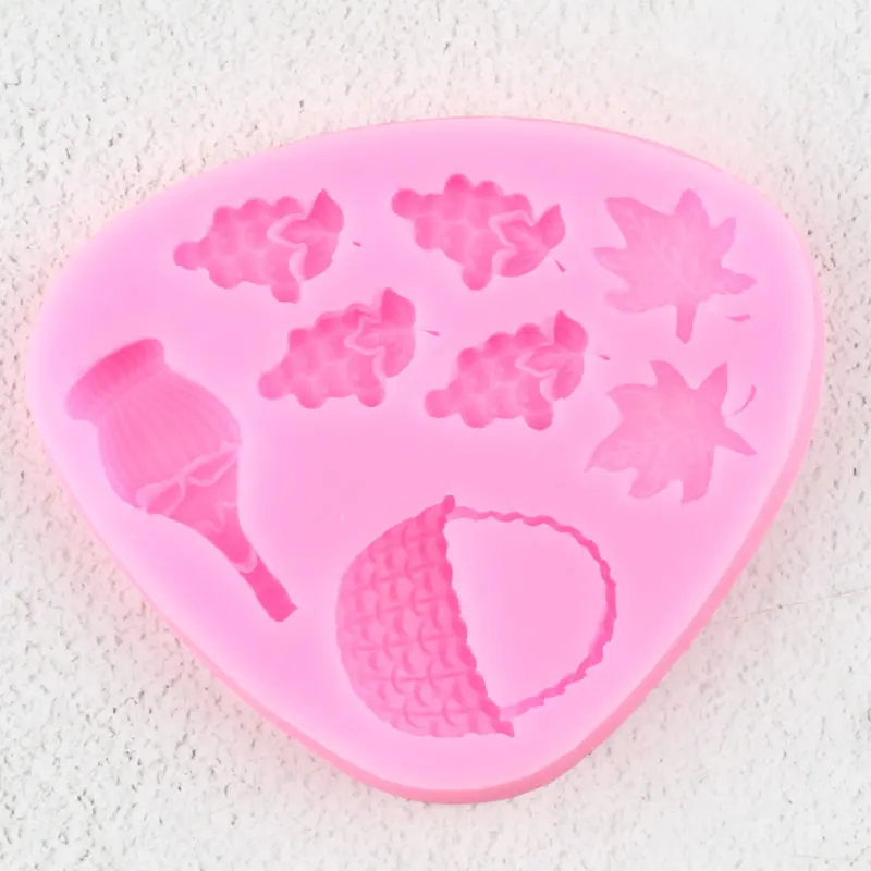Grape Leaves Silicone Mold DIY Basket Wine Bottle Cupcake Topper Fondant Cake Decorating Tools Candy Resin Clay Chocolate Moulds | Дом и сад