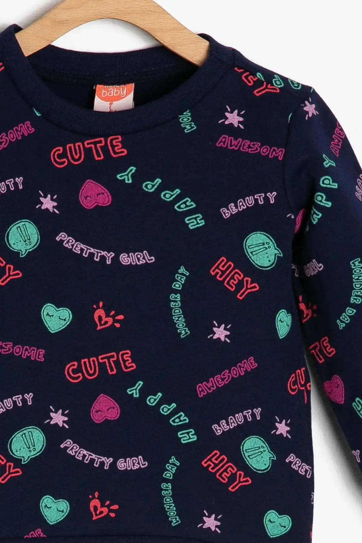 Детские темно-синие толстовки Koton с узором для маленьких девочек | Женская одежда