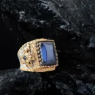 Мужское серебряное кольцо с фианитом, продуманное кольцо золотого цвета с родиевым покрытием, модные ювелирные украшения ручной работы из стерлингового серебра 925 пробы