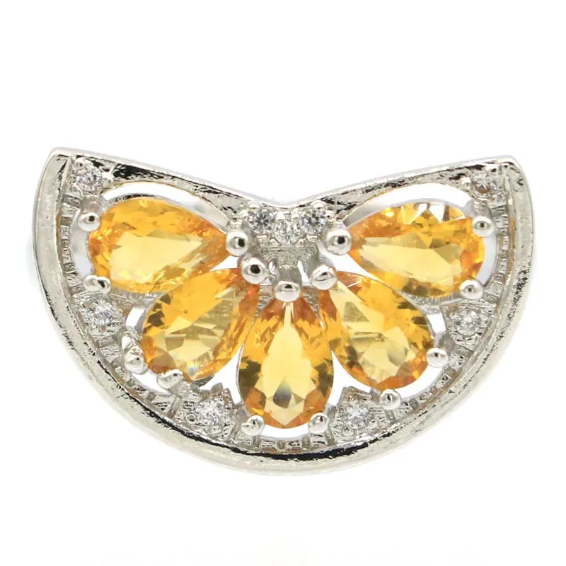 21x13 мм поэтому он очень милые арбуз форма Золотой Цитрин Яркий Циркон одежда на