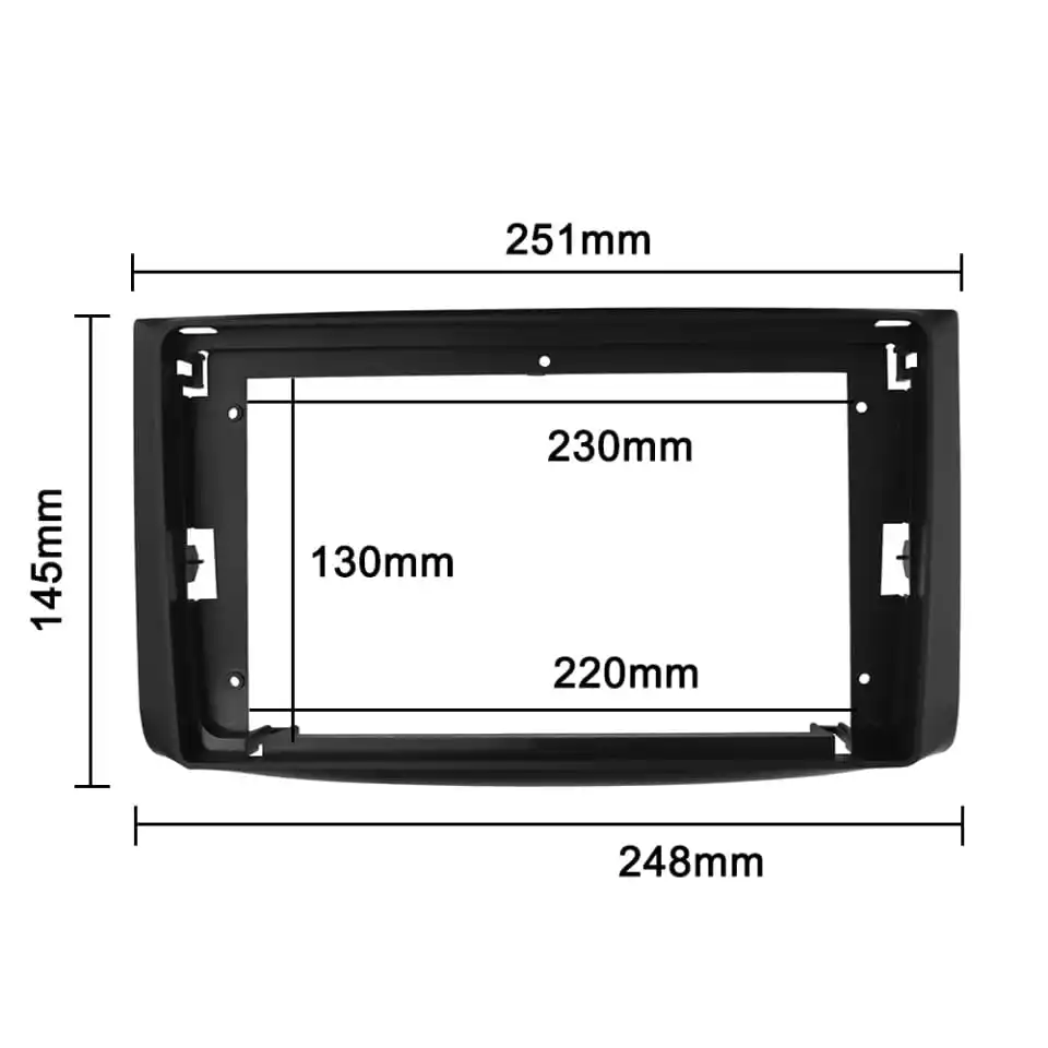 Переходная рамка Chevrolet Aveo T250 2006 - 2012 (рамка Шевроле Авео Т250) 9 дюймов (230:220:130 мм)