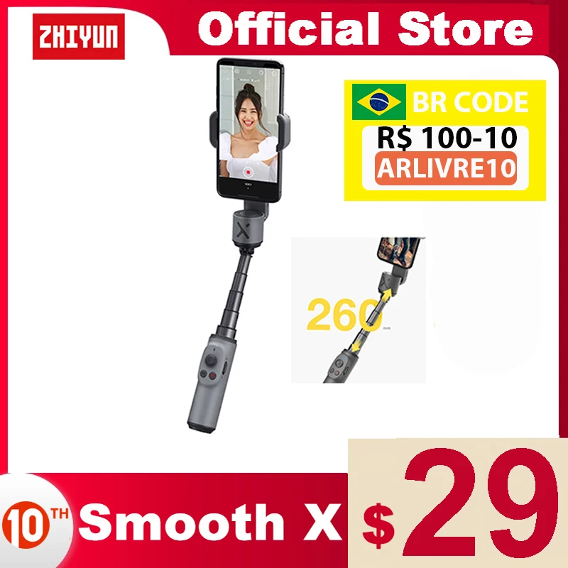 zhiyun official smooth x phone gimbal selfie stick handheld stabilizer palo smartphone for iphone samsung huawei xiaomi redmi free global shipping