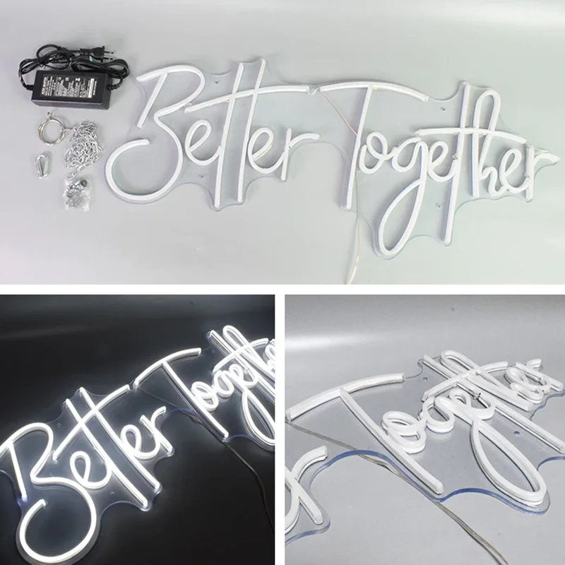 Неоновая вывессветильник на заказ Светодиодная гибкая доска с надписью Better Together