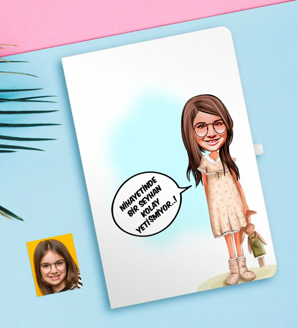 

Personalized Female Child Easy Grow Caricature Of White notebook-1