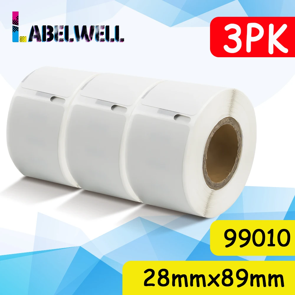 

3Roll 99010 Thermal Paper Compatible Dymo LW 99010 Label Roll 28mm*89mm Address Sticker for DYMO LabelWriter 450 450 Turbo 4XL