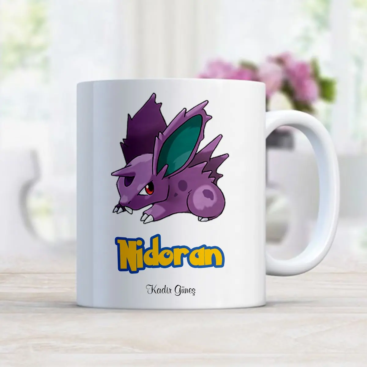 Персонализированная белая кружка Pokemon Nidoran|Кружки| |