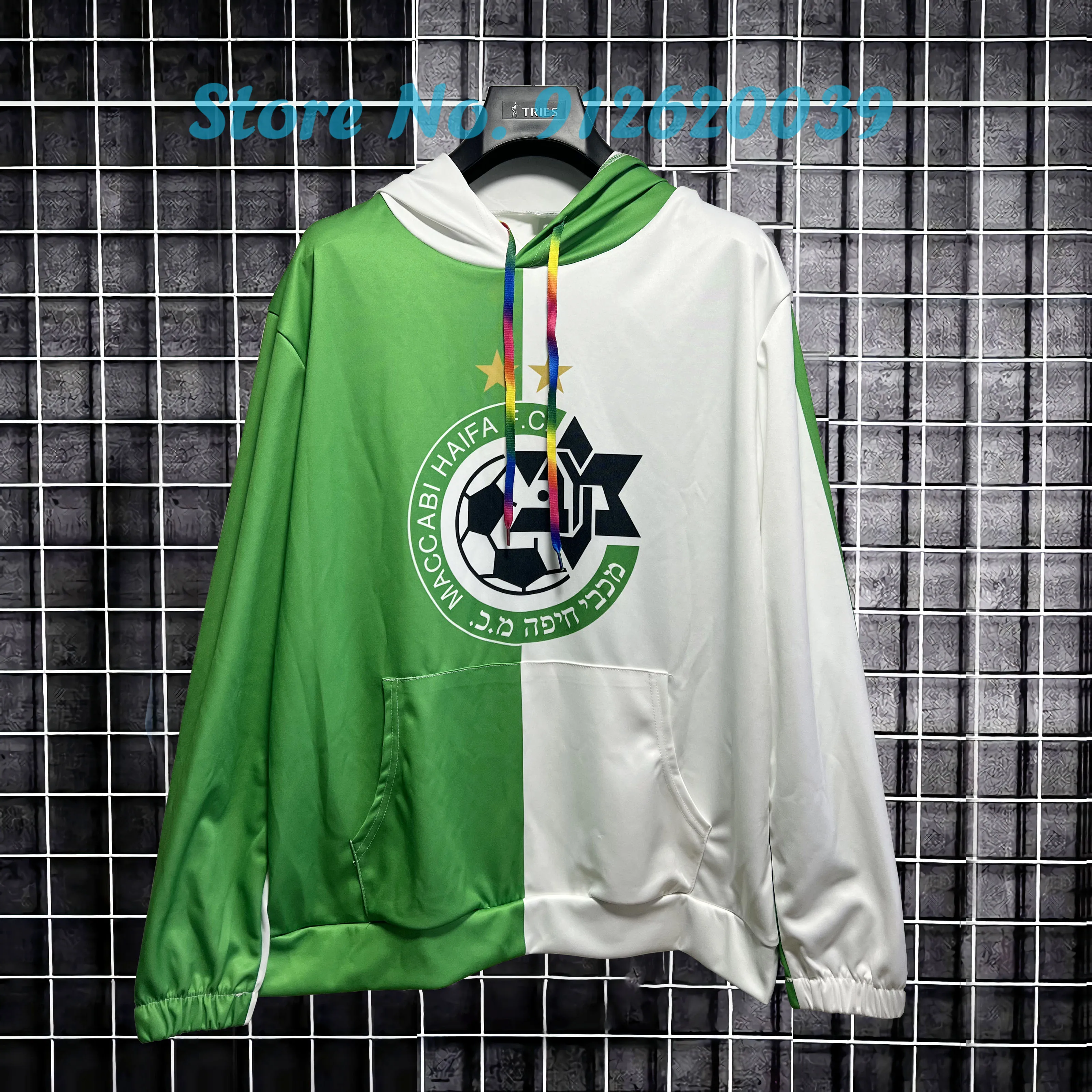 

Мужской пуловер с 3D-принтом Maccabi Haifa Fc, толстовка с капюшоном и карманом