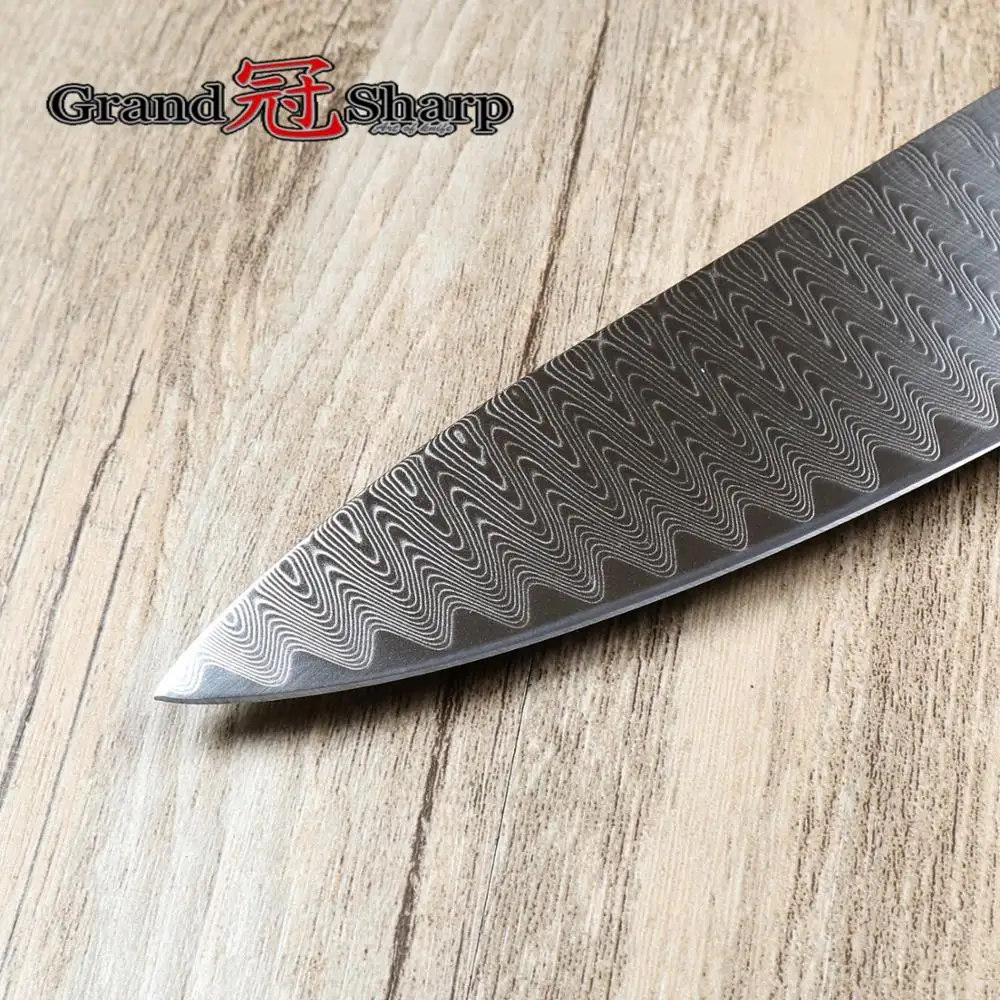 GRANDSHARP, высокое качество, 8 дюймов, нож шеф-повара, японский, 67 слоев, дамасский, VG-10 сталь, кухонные ножи, Кливер, для приготовления пищи, рождественский подарок, новинка