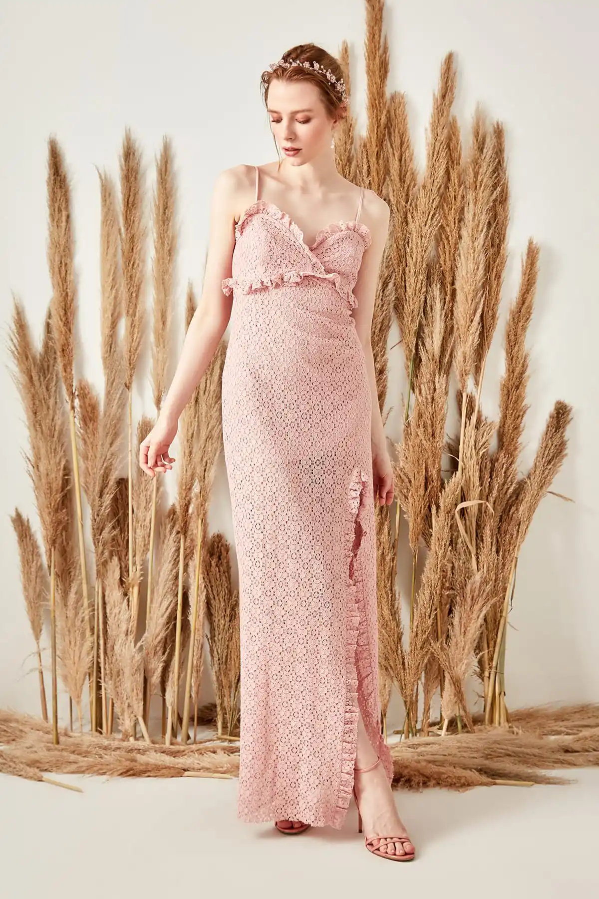 Trendyol кружевное детальное вечернее платье TPRSS19UZ0061|Вечерние платья| |