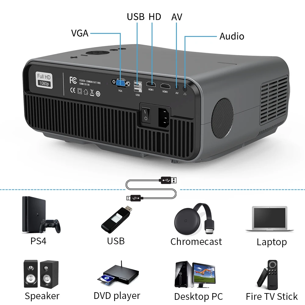 2021 900DAB проектор Поддержка 4K 1080P Разрешение Android 6 0 черный цвет WIFI Blueteeth для