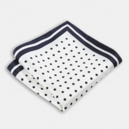 

Navy blue dot print silk handkerchief 67827223